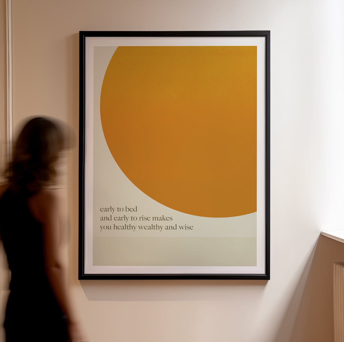 "Early to bed and early to rise makes you healthy, wealthy, and wise" | Motivational poster | inspirational wall art