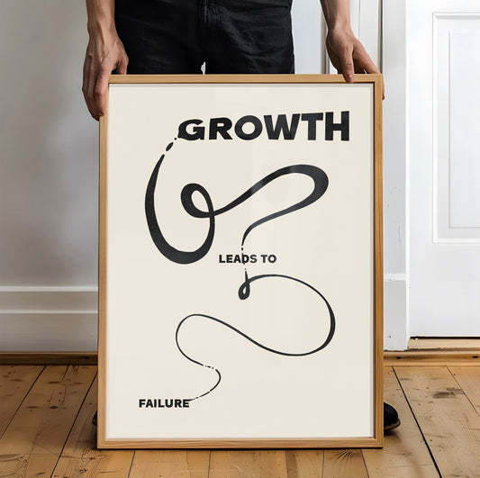 Failure leads to Growth | Inspirational poster | Motivational wall art